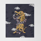 Tiger vs Snake Throw Blanket Gallery Image 2