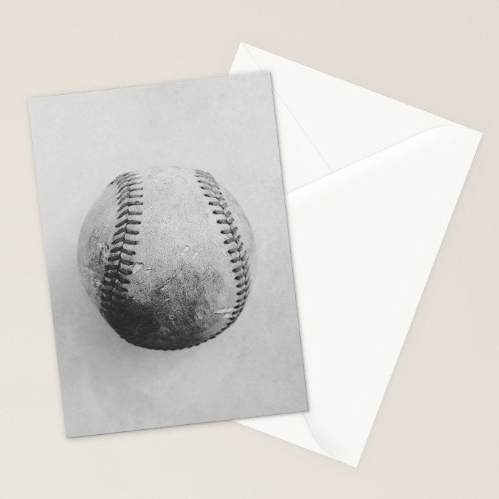 Vintage Baseball Black and White Stationery Card Gallery Image 2