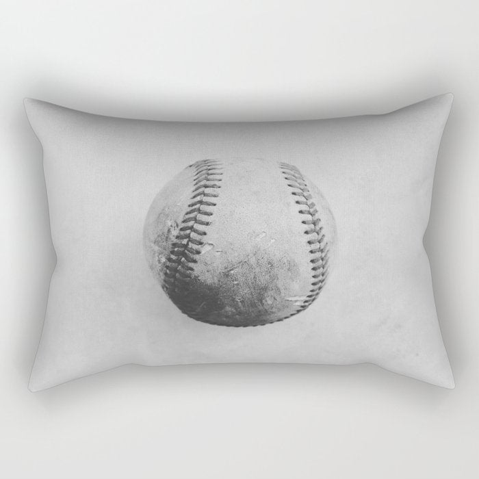Vintage Baseball Black and White Rectangular Pillow Gallery Image 1