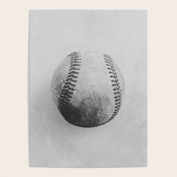 Vintage Baseball Black and White Poster