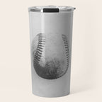 Vintage Baseball Black and White Travel Mug Gallery Image 1