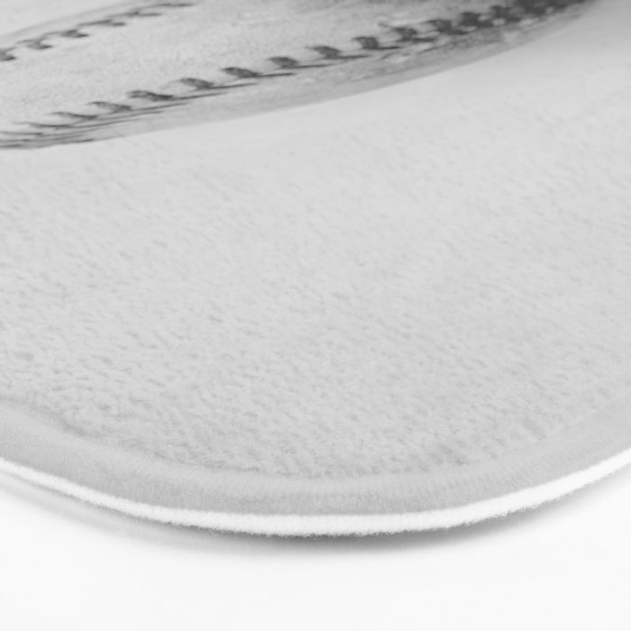 Vintage Baseball Black and White Bath Mat Gallery Image 3