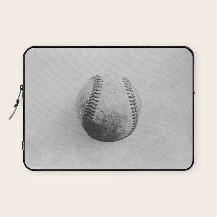 Vintage Baseball Black and White Laptop Sleeve Gallery Image 1