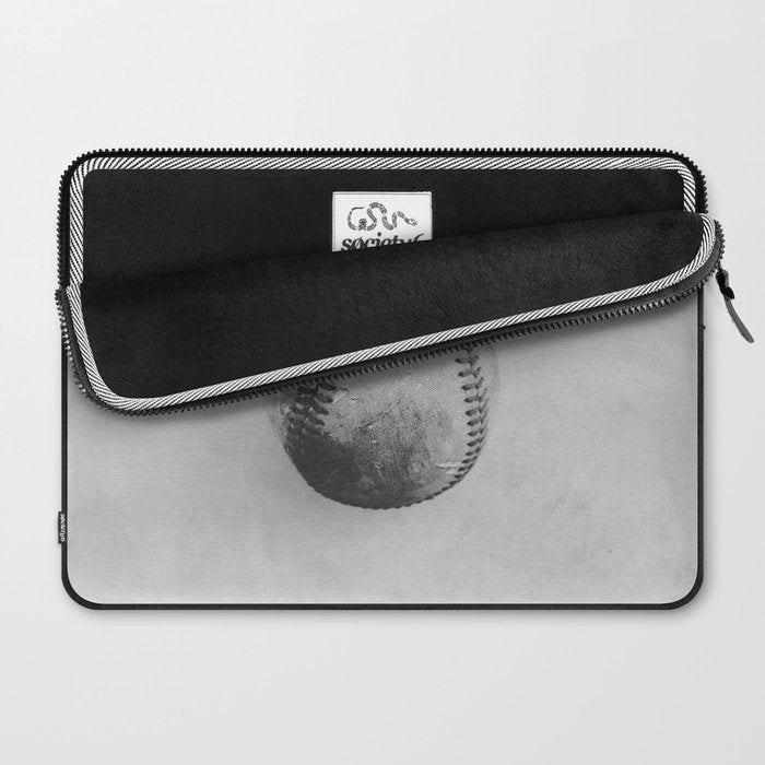 Vintage Baseball Black and White Laptop Sleeve Gallery Image 2