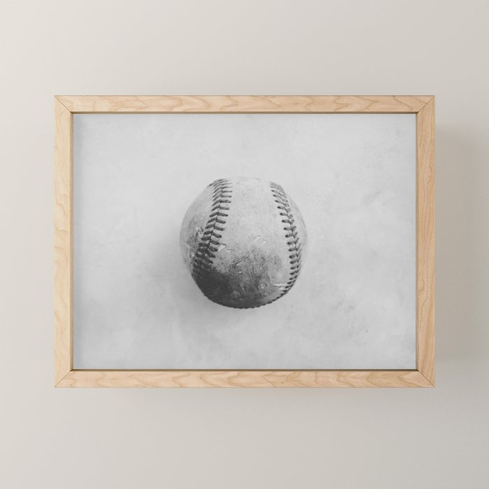Vintage Baseball Black and White Mini Art Print Gallery Image 1