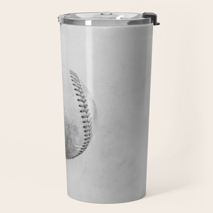 Vintage Baseball Black and White Travel Mug Gallery Image 2