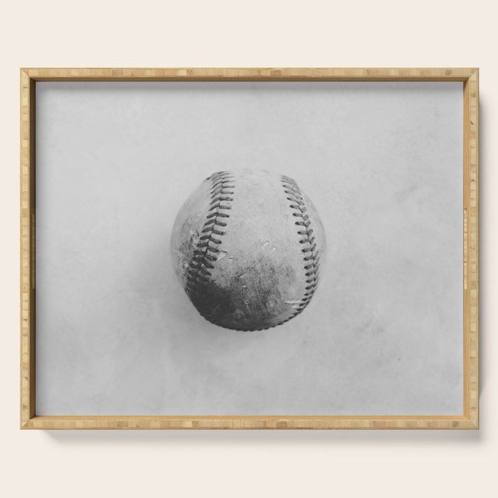 Vintage Baseball Black and White Serving Tray Gallery Image 1