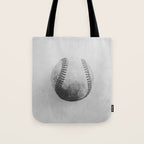 Vintage Baseball Black and White Tote Bag Gallery Image 1