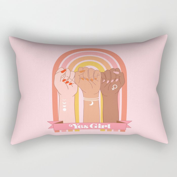 Yes Girl Rectangular Pillow Gallery Image 2