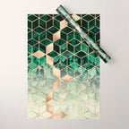 Leaves And Cubes Wrapping Paper Gallery Image 1