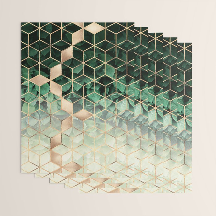 Leaves And Cubes Wrapping Paper Gallery Image 3