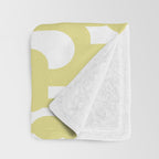 Mid Century Modern Abstract Loop Pattern in Light Linden Yellow and White Throw Blanket Gallery Image 3