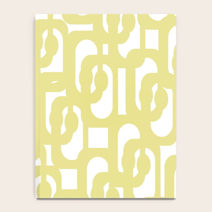 Mid Century Modern Abstract Loop Pattern in Light Linden Yellow and White Notebook Gallery Image 4