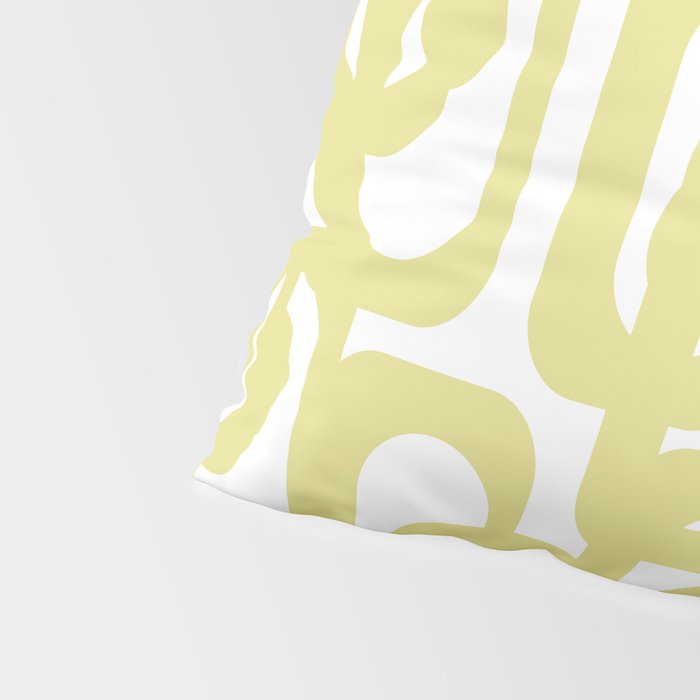 Mid Century Modern Abstract Loop Pattern in Light Linden Yellow and White Pillow Sham Gallery Image 4