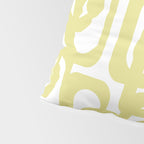 Mid Century Modern Abstract Loop Pattern in Light Linden Yellow and White Pillow Sham Gallery Image 4