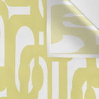 Mid Century Modern Abstract Loop Pattern in Light Linden Yellow and White Wall Tapestry Gallery Image 3