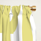 Mid Century Modern Abstract Loop Pattern in Light Linden Yellow and White Window Curtain Gallery Image 2