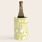 Mid Century Modern Abstract Loop Pattern in Light Linden Yellow and White Wine Chiller Gallery Image 2