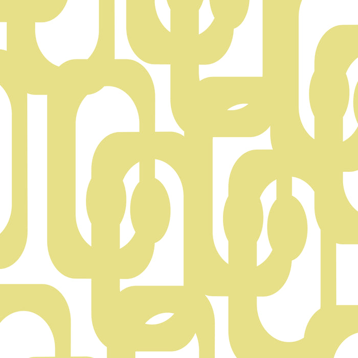 Mid Century Modern Abstract Loop Pattern in Light Linden Yellow and White Coffee Mug Gallery Image 2