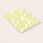 Mid Century Modern Abstract Loop Pattern in Light Linden Yellow and White Notebook Gallery Image 3