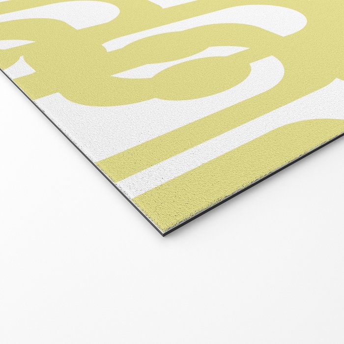 Mid Century Modern Abstract Loop Pattern in Light Linden Yellow and White Welcome Mat Gallery Image 2