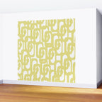 Mid Century Modern Abstract Loop Pattern in Light Linden Yellow and White Wall Mural Gallery Image 2