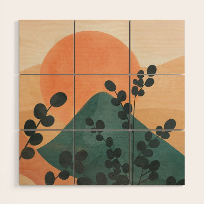 Mountain Sun Wood Wall Art Gallery Image 1
