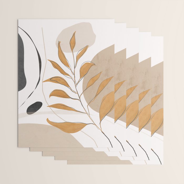 Minimal Abstract Art Tropical Leaf  Wrapping Paper Gallery Image 3
