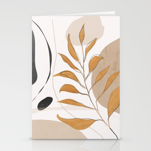Minimal Abstract Art Tropical Leaf  Stationery Card Gallery Image 2