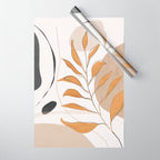 Minimal Abstract Art Tropical Leaf  Wrapping Paper Gallery Image 1