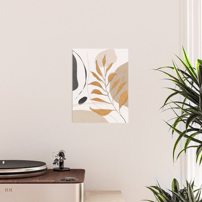 Minimal Abstract Art Tropical Leaf  Poster Gallery Image 2