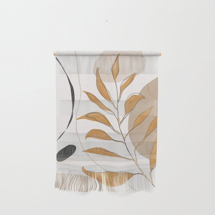 Minimal Abstract Art Tropical Leaf  Wall Hanging Gallery Image 1