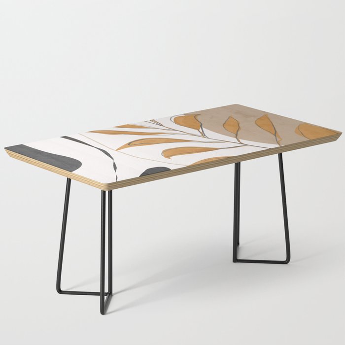 Minimal Abstract Art Tropical Leaf  Coffee Table Gallery Image 1