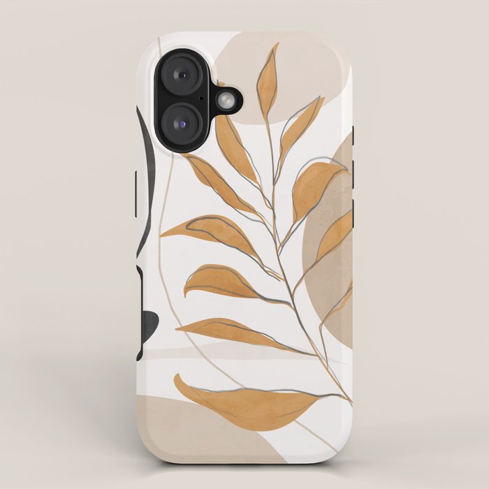 Minimal Abstract Art Tropical Leaf  iPhone Case Gallery Image 1