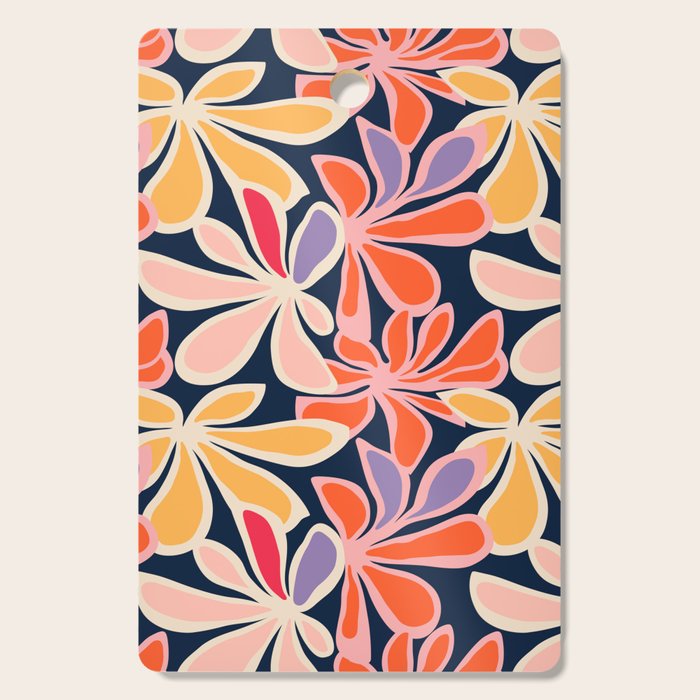 Abstract vintage flower art pattern Cutting Board Gallery Image 1