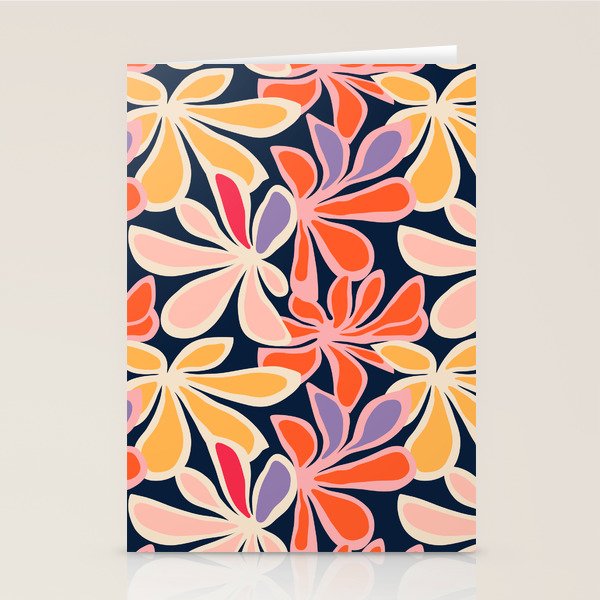 Abstract Vintage Flower Art Pattern Stationery Card