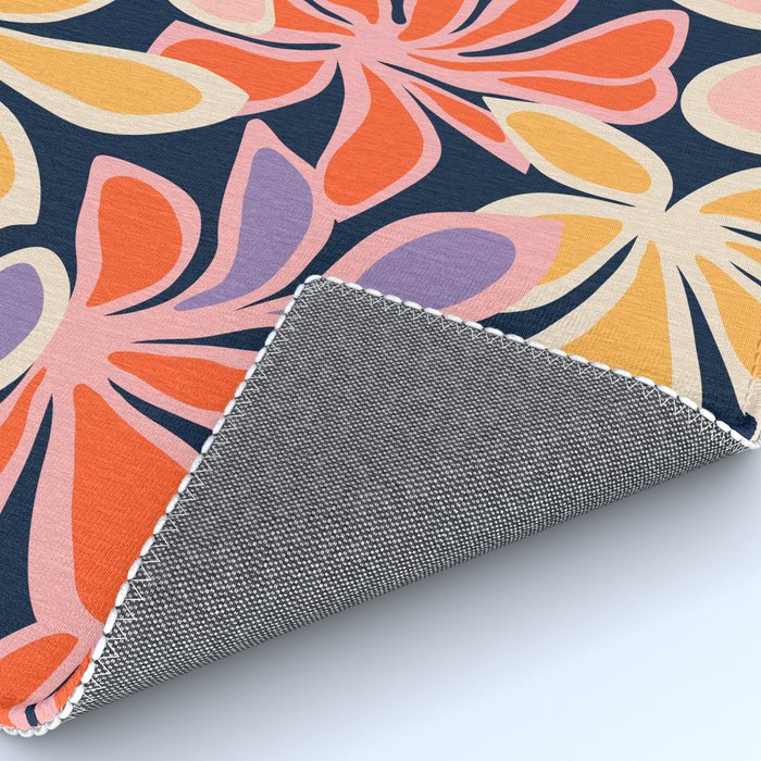 Abstract vintage flower art pattern Rug Gallery Image 4