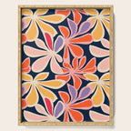 Abstract vintage flower art pattern Serving Tray Gallery Image 1