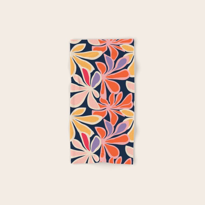 Abstract vintage flower art pattern Bath Towel Gallery Image 1