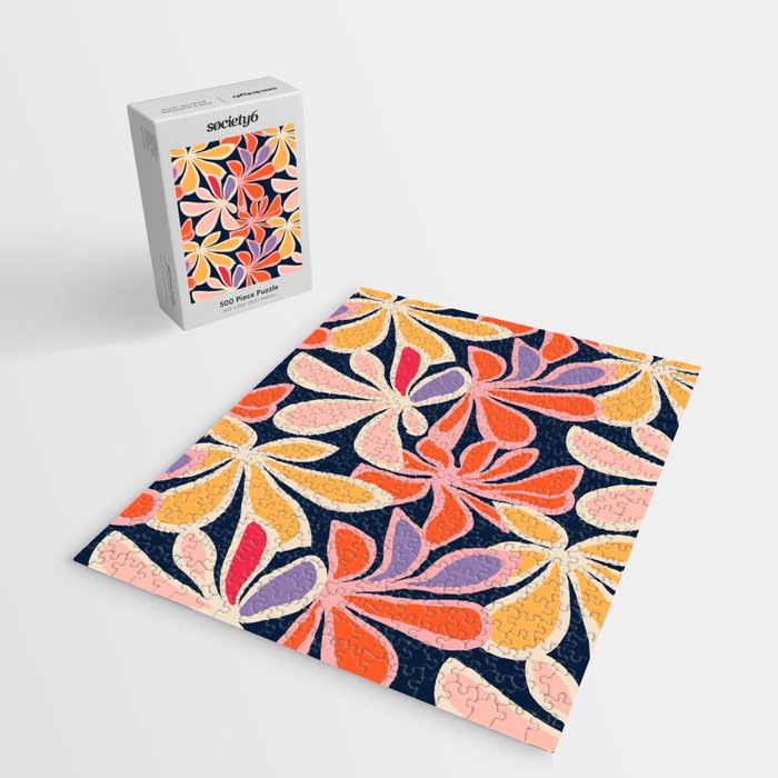 Abstract vintage flower art pattern Jigsaw Puzzle Gallery Image 2
