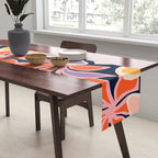 Abstract vintage flower art pattern Table Runner Gallery Image 2