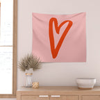 Heart Doodle Big 1 Wall Tapestry Gallery Image 2