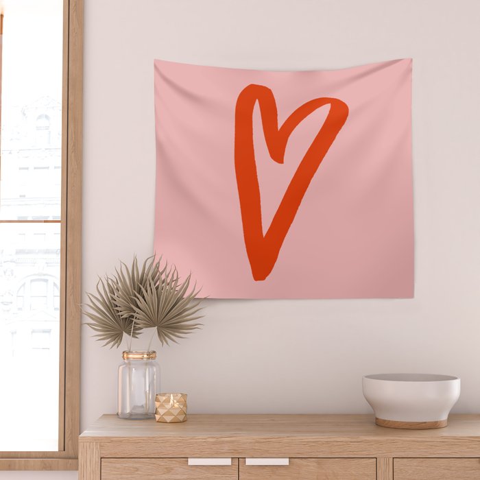 Heart Doodle Big 1 Wall Tapestry Gallery Image 2