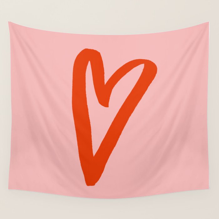 Heart Doodle Big 1 Wall Tapestry Gallery Image 4