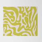 Liquid swirl retro vintage pattern in cyber lime creamy  Throw Blanket Gallery Image 2