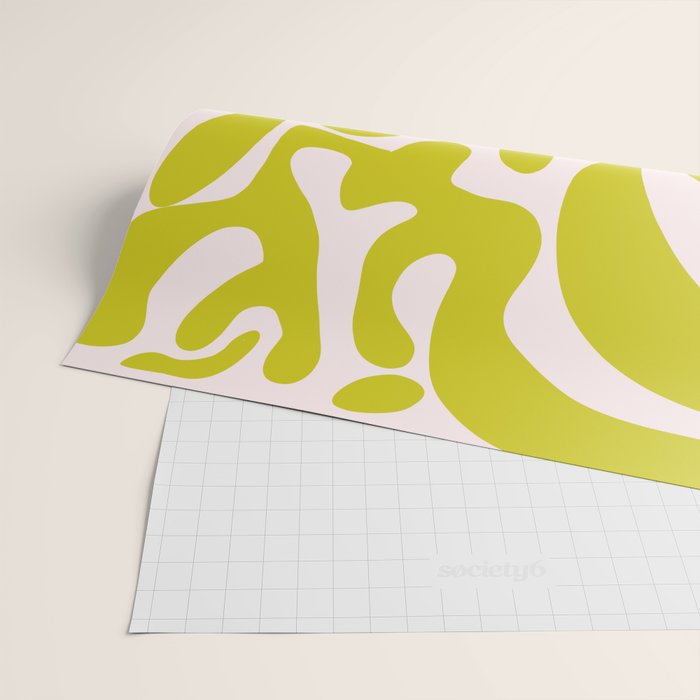 Liquid swirl retro vintage pattern in cyber lime creamy  Wrapping Paper Gallery Image 2