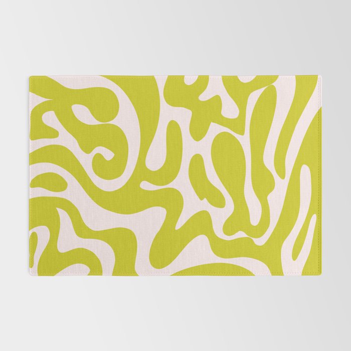 Liquid swirl retro vintage pattern in cyber lime creamy  Rug Gallery Image 2