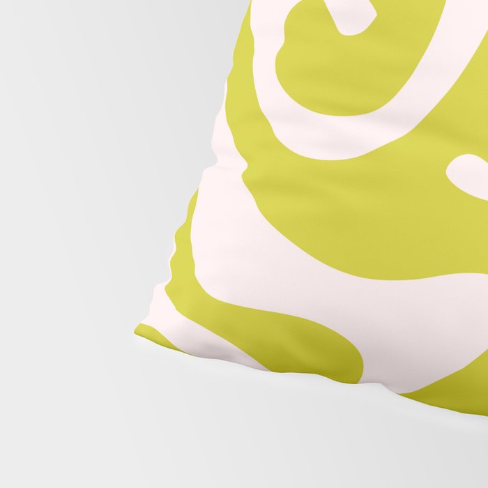 Liquid swirl retro vintage pattern in cyber lime creamy  Pillow Sham Gallery Image 4