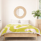 Liquid swirl retro vintage pattern in cyber lime creamy  Duvet Cover Gallery Image 3