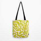 Liquid swirl retro vintage pattern in cyber lime creamy  Tote Bag Gallery Image 2